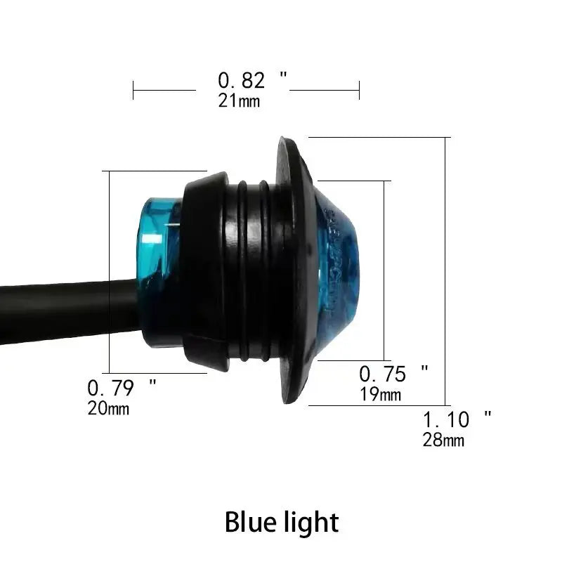 10pcs 3LED Round Tralier Side Marker Light 12V-24V for Truck Clearance Light Turn Signal Lamp Indicators