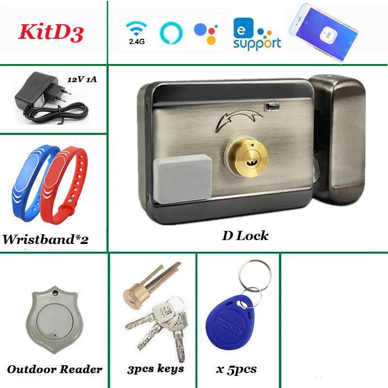 Electric Rim Lock 12V RFID Wristband, eWeLink WiFi, Remote - P12 Hub Europe