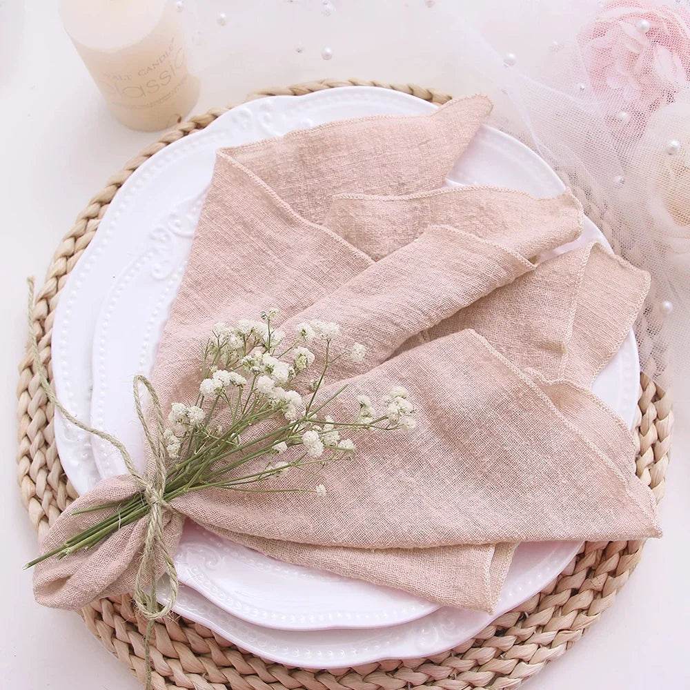 10pcs Cotton Cloth Napkins Gauze Fabric Blue 30x30cm for Wedding Party Birthday Tea Towel Table Baby Shower Christmas Napkins - P12 Hub Europe