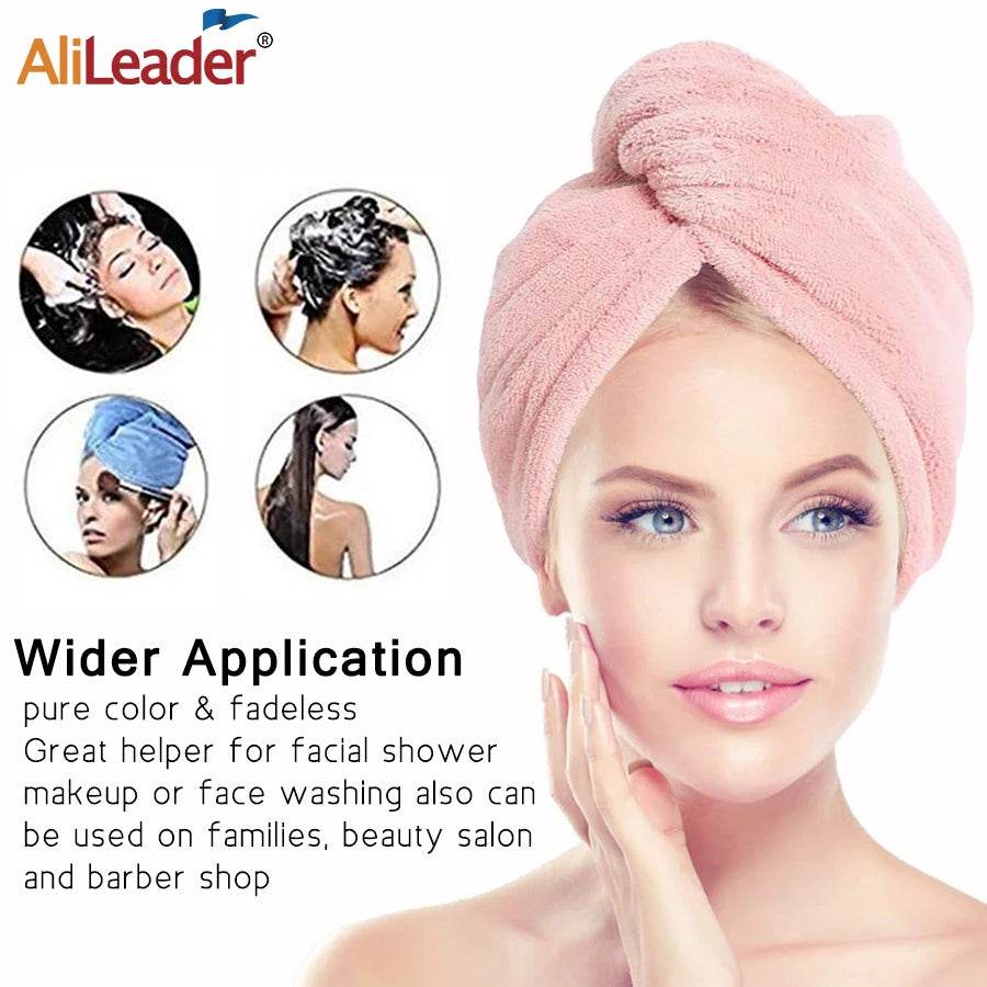 Quick-dry Hair Towel Women Hair Drying Hat Cap Hat Bath Hat Microfiber Solid Towel Cap Super Absorption Turban Hair Dry Cap - P12 Hub Europe