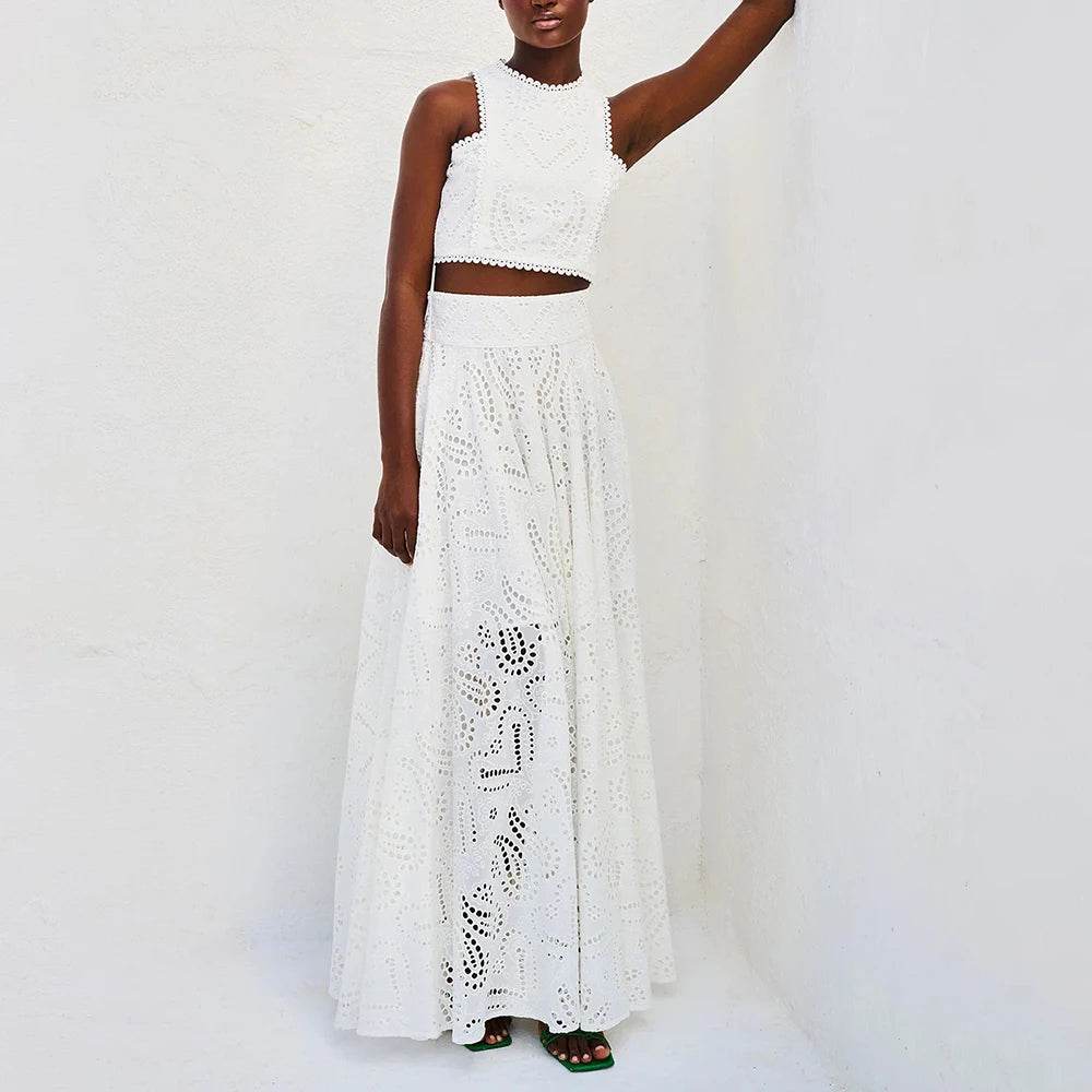Embroidery Hollow Skirt Set - P12 Hub Europe