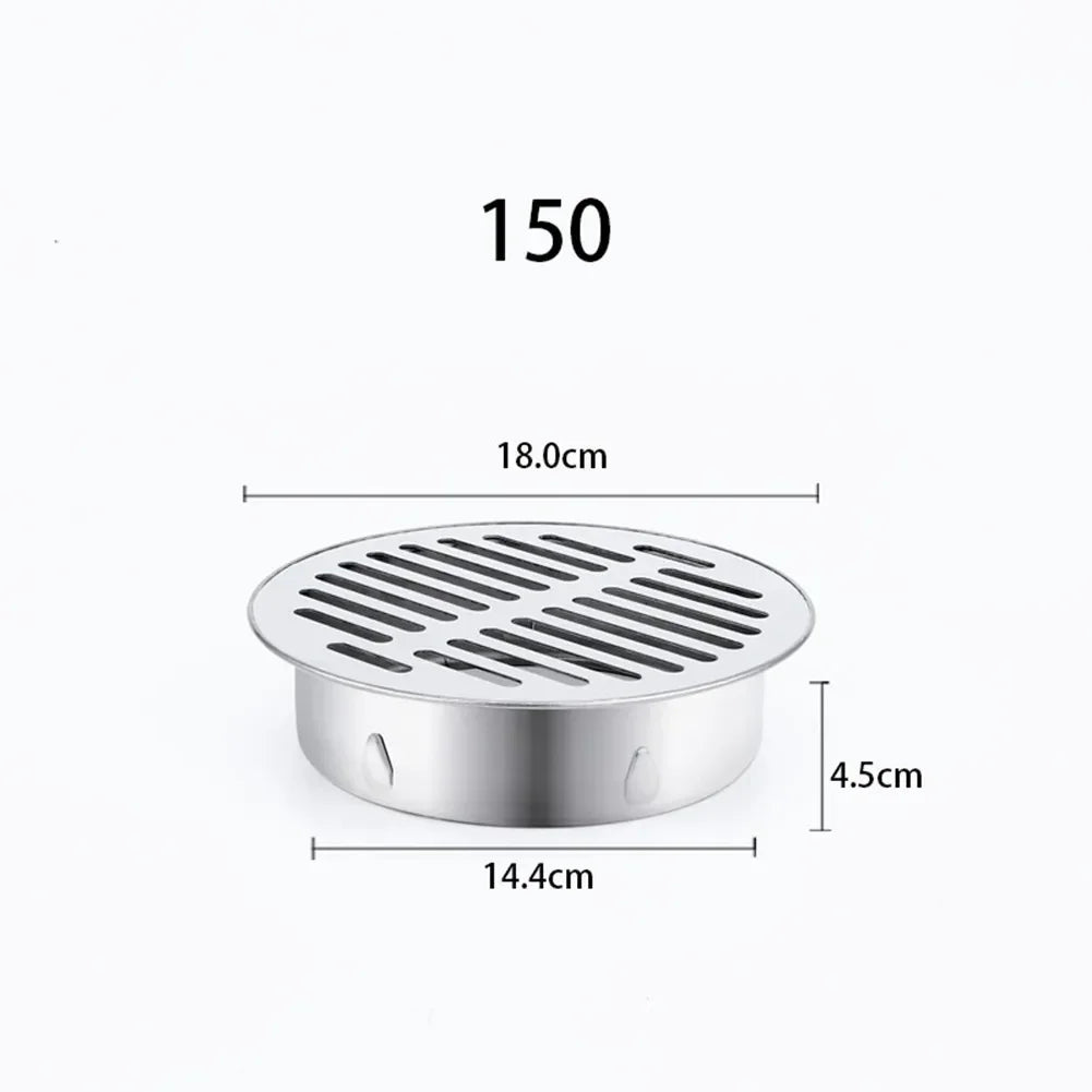 Outdoor Balcony Floor Drain Stainless Steel Drainage Roof Round Floor Drain Cover Rain Pipe Cap For Garden Floor Drain