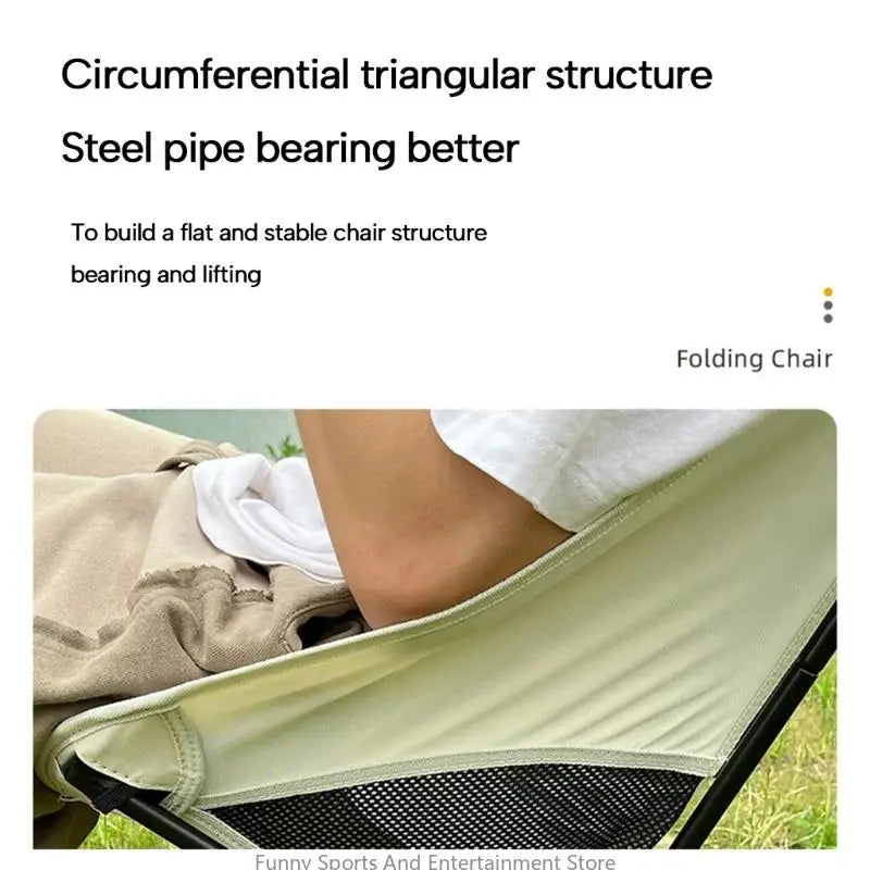 C4DE Outdoor Fishing Chair Compact Camp Backrest Chair Folding Fishing Camping BBQ Chairs Lightweight Collapsible Arm Chair
