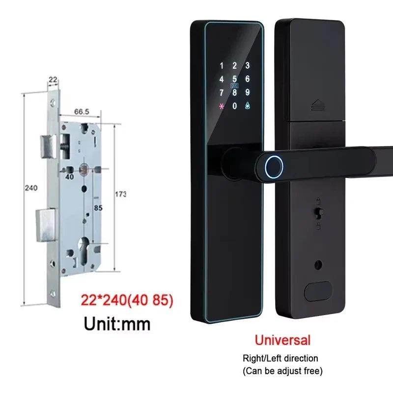 Fingerprint Door Lock | App, Remote, Handle, Card, Code - P12 Hub Europe