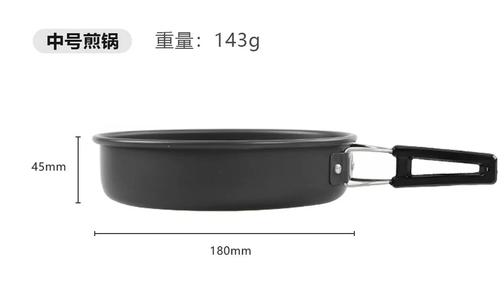 Camping Alloy Cooking Pan 18cm 20cm 22cm Non-Stick Fry Pan