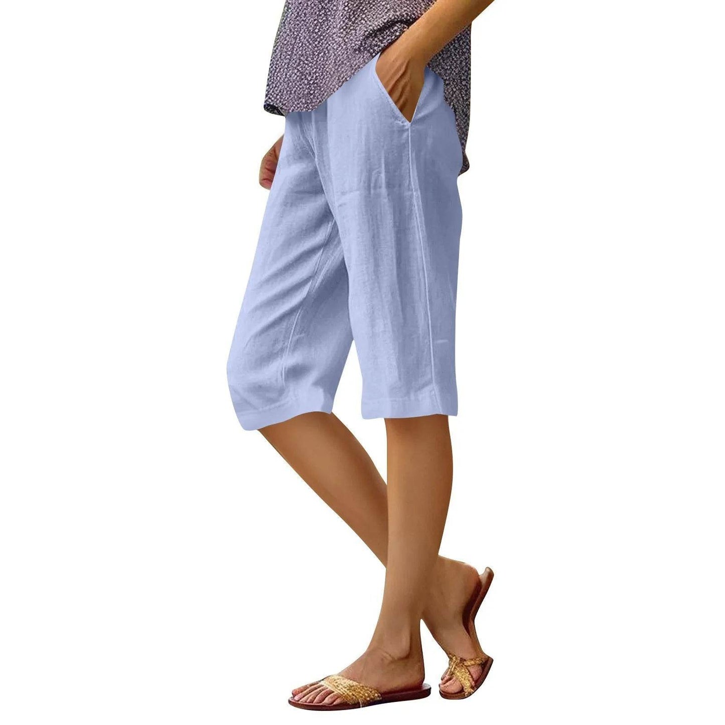 High Waist Solid Workout Capris - P12 Hub Europe