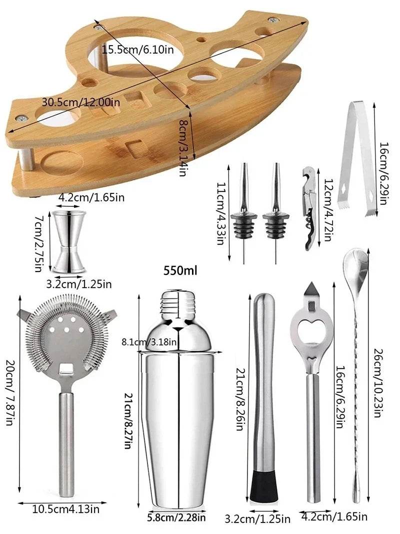 UPORS Stainless Steel Cocktail Shaker Mixer Wine Martini Boston Shaker For Bartender Drink Party Bar Tools 550ML/750ML - P12 Hub Europe