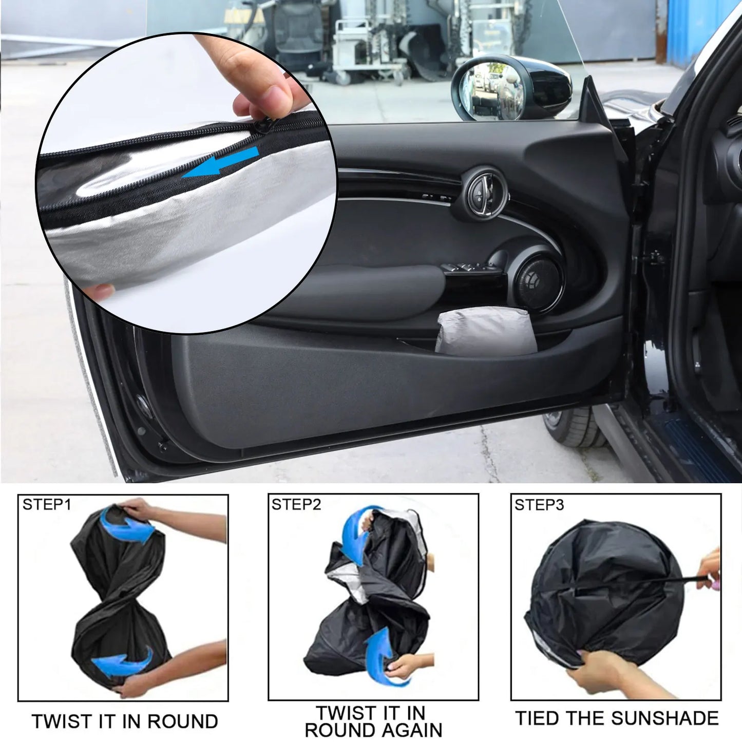 Car Visor Sunscreen Window Sun Shade Blocks Parasol Coche UV Rays Driver Protection For Mini Cooper S Hardtop 4 Door 2015-2024