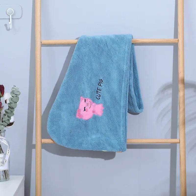 Fast Absorption Hair Drying Turban Hat Pineapple Coral Fleece Long Hair Drying Hat Towel 25x65cm - P12 Hub Europe