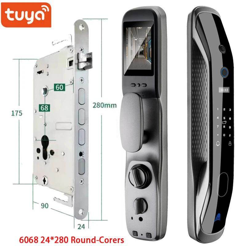 Door Lock with Camera App, Card, Code, 40-90cm - P12 Hub Europe