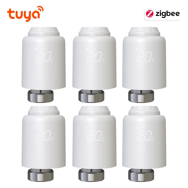 Tuya Smart Home Zigbee 3.0 Smart Thermostatic Radiator Valve Head Zigbee Thermostatic Valves TRV Compatible Google Home Alexa