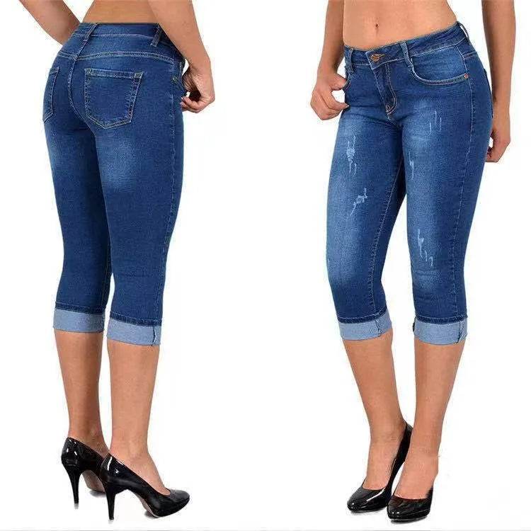 Skinny Denim Capri Pants - P12 Hub Europe