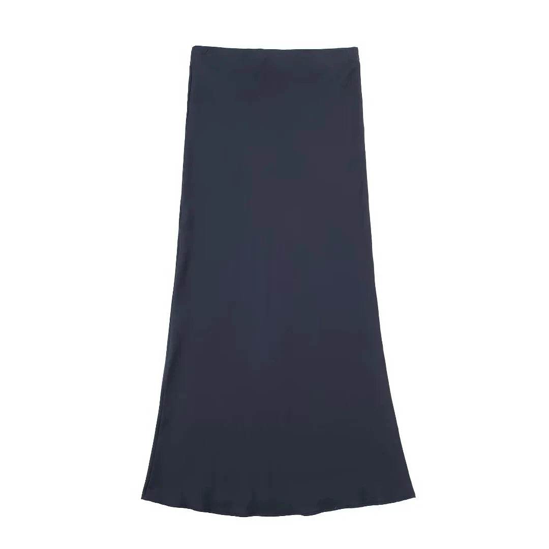 Women's Y2K Satin Midi Skirt - P12 Hub Europe