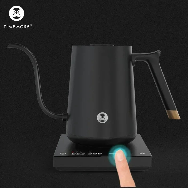 Timemore Fish Smart Electric Pour Over Kettle 600ml 220v Fine Mouth Temperature Control Customize Hand Brew Coffee Pot Gift