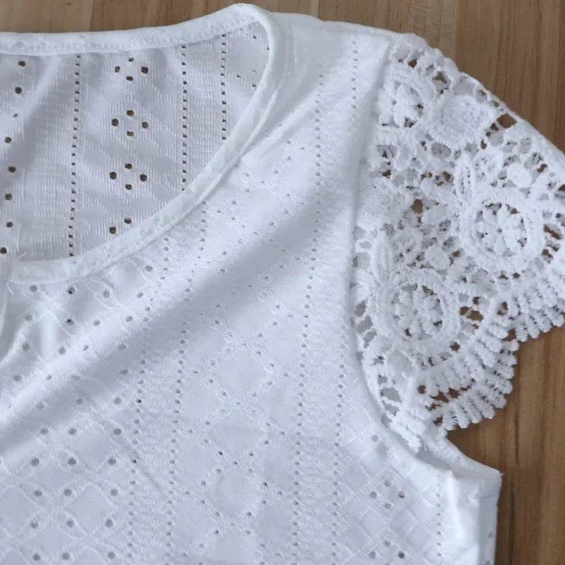 Women's Summer Lace Patch Blouse - P12 Hub Europe