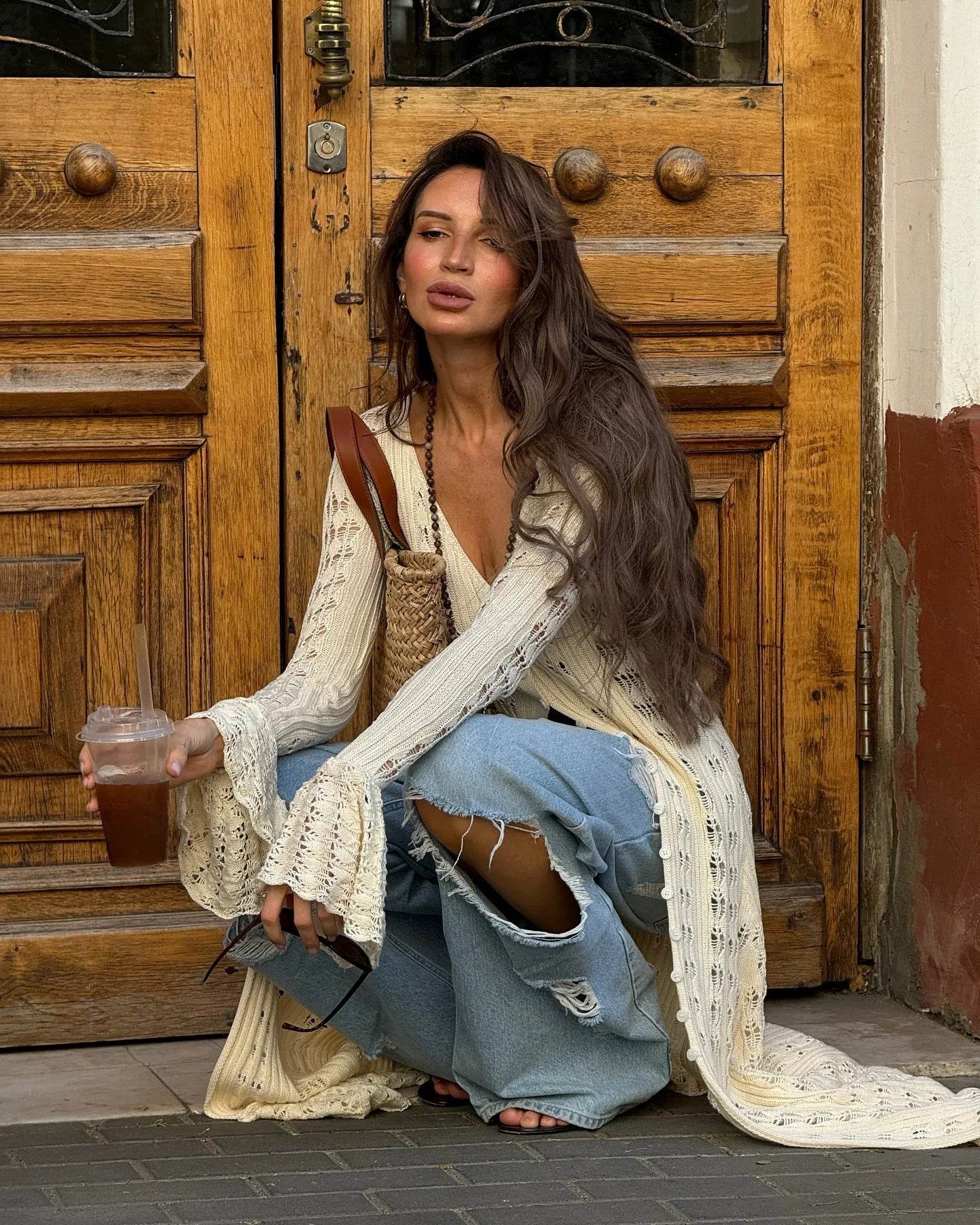 See-Through Knit Cardigan Dress - P12 Hub Europe