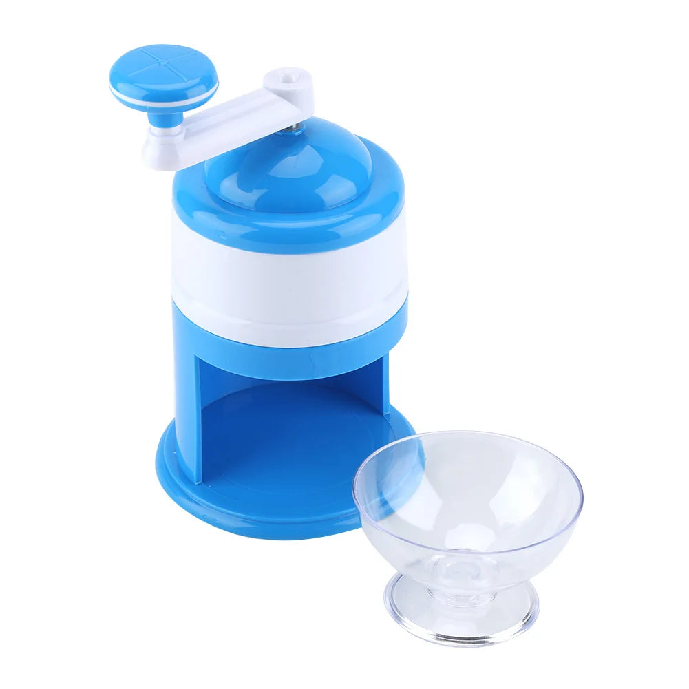Portable Hand Crank Manual Ice Crusher Shaver Snow Cone Maker Machine Household Kitchen Tool