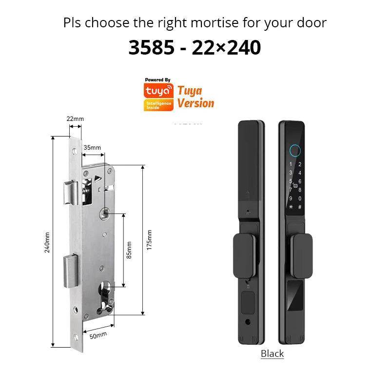 WiFi Smart Sliding Door Lock IP66, Fingerprint, Card, Code - P12 Hub Europe