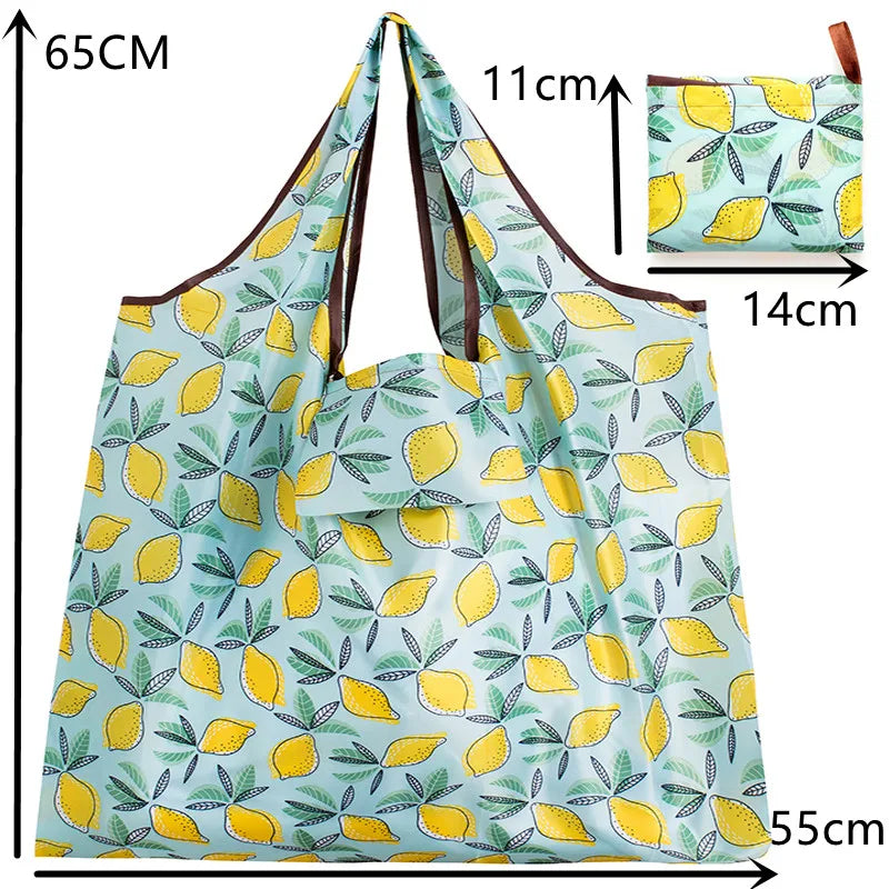 Big Size Thick Nylon Large Tote ECO Reusable Polyester Portable Shoulder Women's Handbags Folding Pouch Shopping Bag Foldable