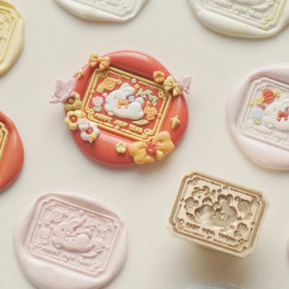Fire Seal Seal Head Multi-Level Fine Carving Handmade Diy Toy Cute Relief Brass Head Stamp Toy Envelope Invitation Colorful Seal