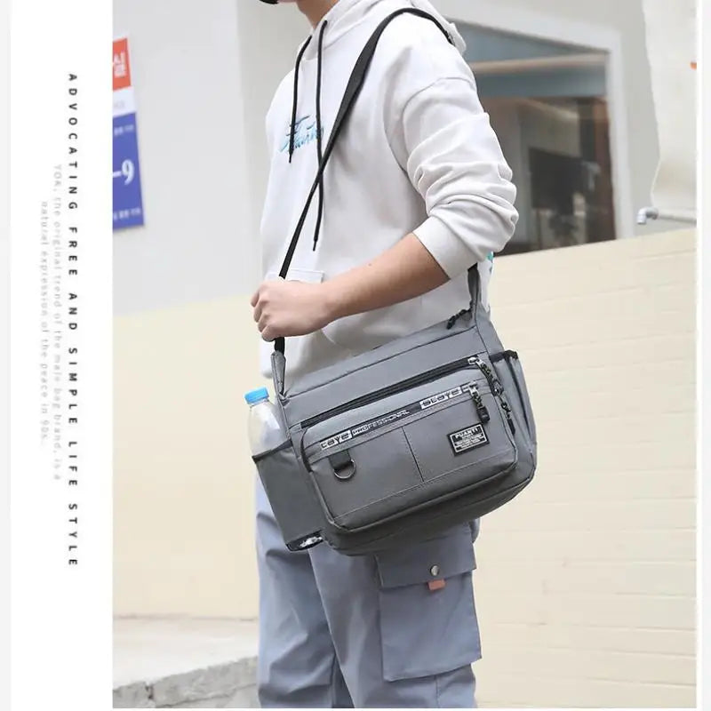 Men's Shoulder Bag Casual Travel Crossbody Large Capacity Middle-aged Small Square Tool Bag