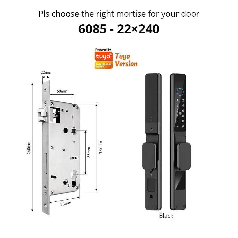WiFi Smart Sliding Door Lock IP66, Fingerprint, Card, Code - P12 Hub Europe