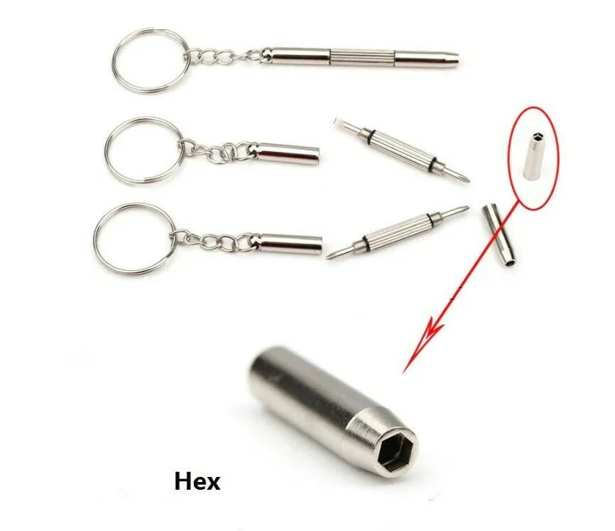 Multifunctional Mini Screwdriver 3in1 Screw Driver Glasses Phone Watch Screw Repair Tool Keyring Key Chain