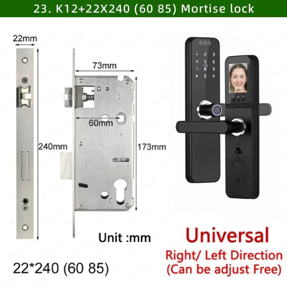 WiFi 3D Face Lock Camera, Screen, Fingerprint, 35-55mm - P12 Hub Europe