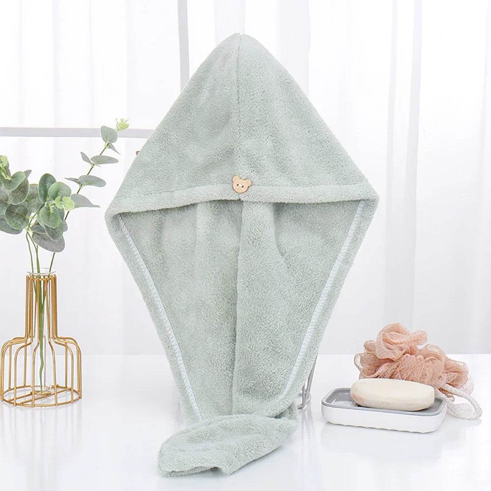 1PC Hair Drying Hat Quick-dry Microfiber Hair Towel Cap Hat Women Bath Hat Solid Towel Cap Super Absorption Turban Hair Dry Cap - P12 Hub Europe