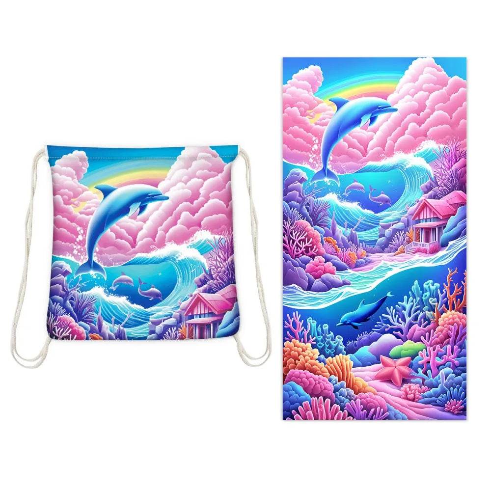 Quick Dry Towel Beach Bag Portable Bath Towels Travel Print Sports Surf for The Mat Designer Sand Free Large Bundle Large Adults - P12 Hub Europe