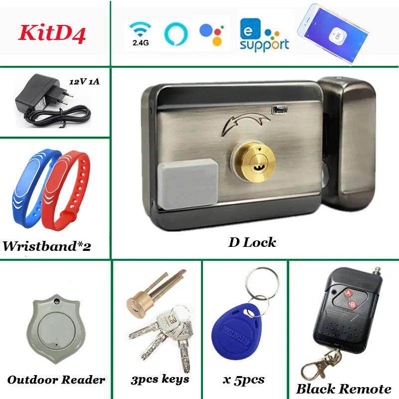 Electric Rim Lock 12V RFID Wristband, eWeLink WiFi, Remote - P12 Hub Europe