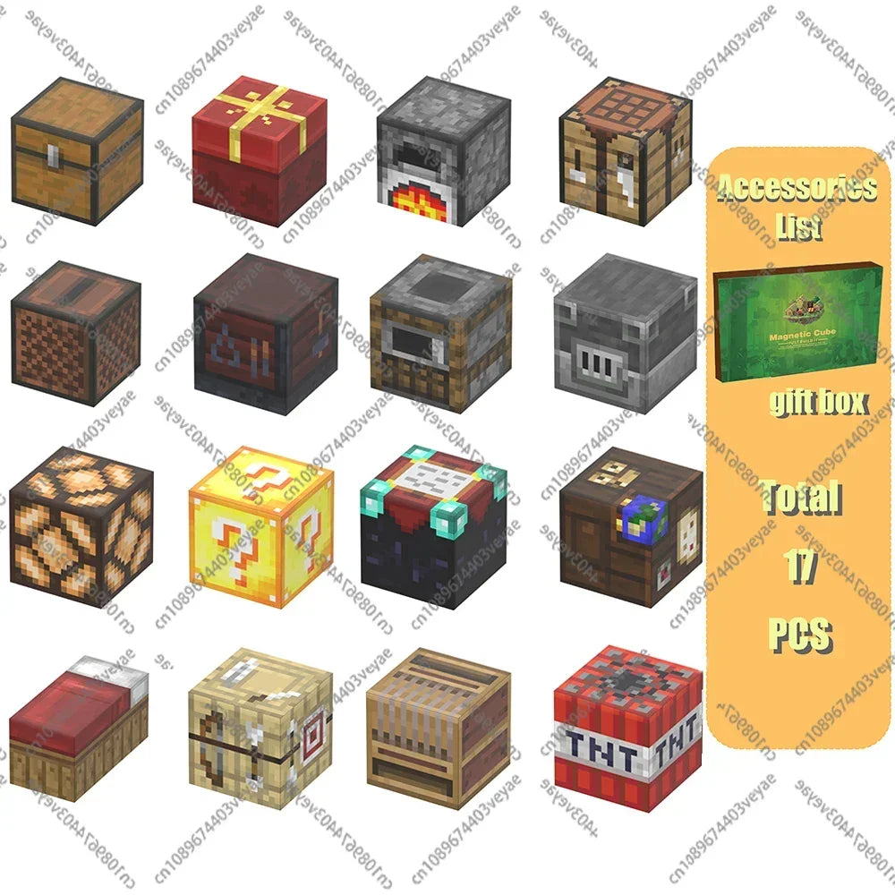 Magnetic Building Blocks Toys Build Mine World Magnet Cube Set for Kids 3+ DIY Models Children STEM Sensory Toys Holiday Gift