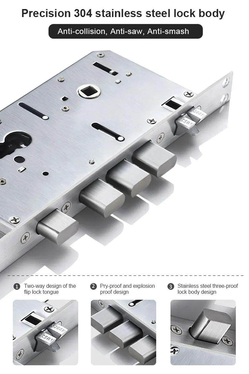 3D Face Recognition Door Lock | Video, Tuya/Wishome App, IP66, NFC - P12 Hub Europe