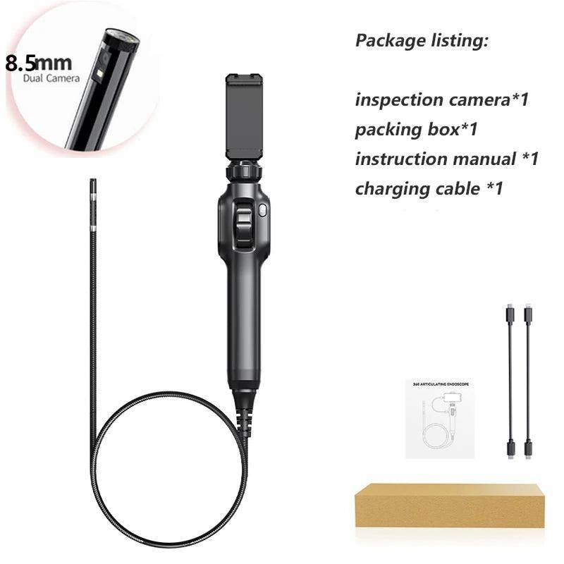 Borescope 8.5mm 360° iOS/Android, 1080P, 8 LED, Articulating - P12 Hub Europe