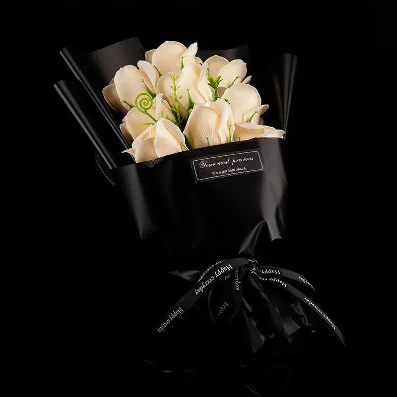 9 Heads Soap Flower Rose Bouquet Artificial Flower for Christmas Wedding Birthday Party Valentine's Day DIY Gift Home Decoration - P12 Hub Europe