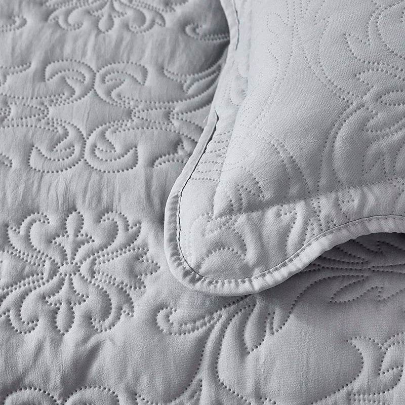 WOSTAR Quilted thicken flat bed sheet summer bedspread solid jacquard couple bed linens luxury double bed bedding king size - P12 Hub Europe