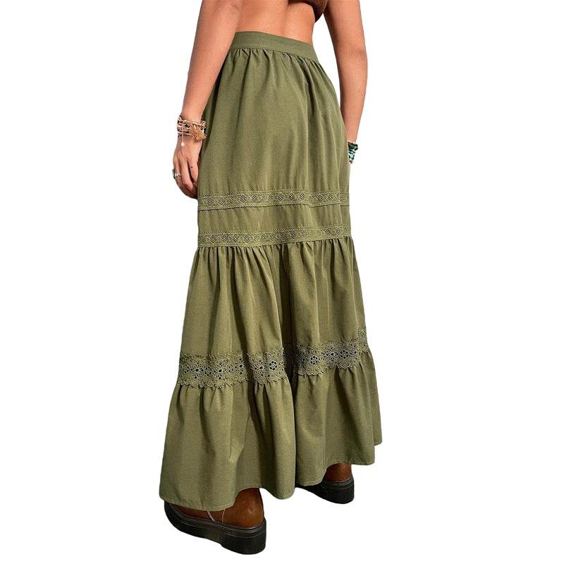 Green Pleated Long Skirt - P12 Hub Europe