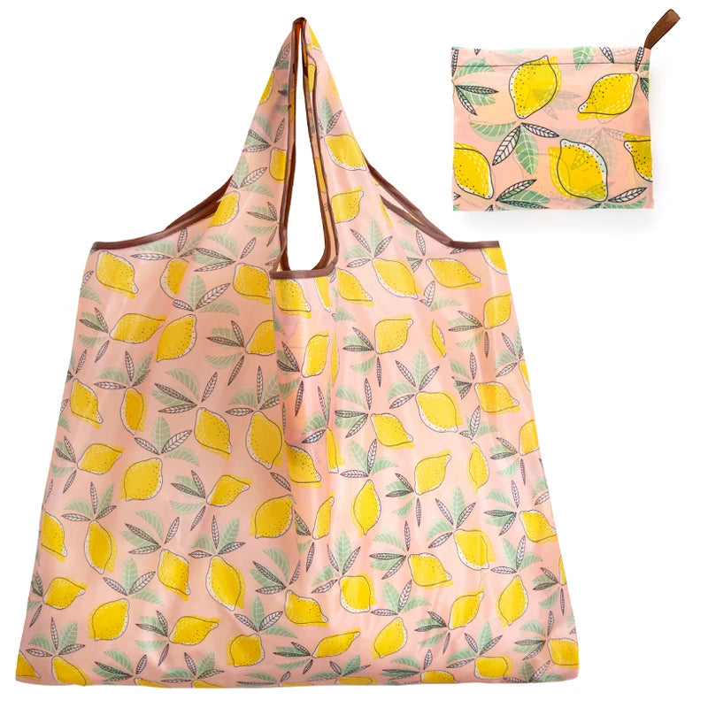 Big Size Thick Nylon Large Tote ECO Reusable Polyester Portable Shoulder Women's Handbags Folding Pouch Shopping Bag Foldable