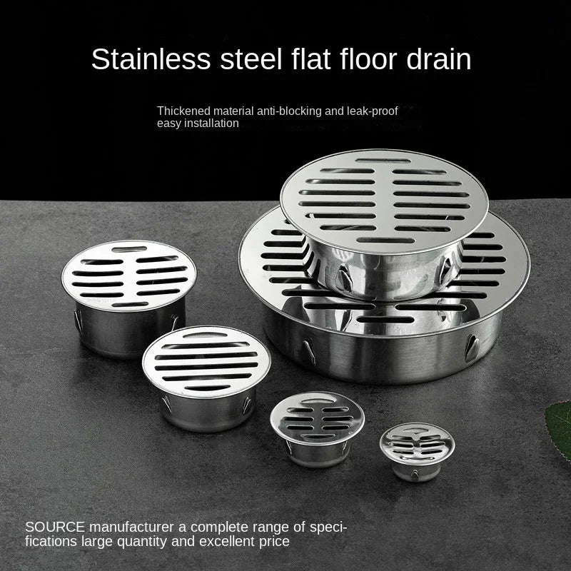 Balcony Drainage Roof Round Floor Drain Cover Rain Pipe Cap Stainless Steel Hair Waste Collector For Kitchen Bathroom Parts