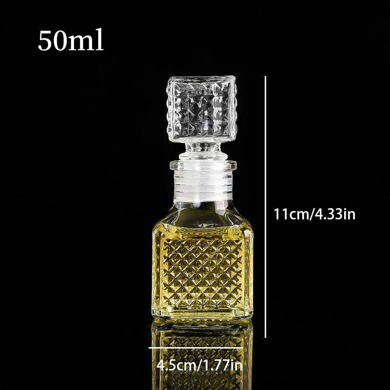 1Pcs 50ml Transparent Small Empty Spirit Whisky Wine Bottle Mini Glass Alcohol Liquor Bottles With Screw Cap Whiskey Decanter - P12 Hub Europe