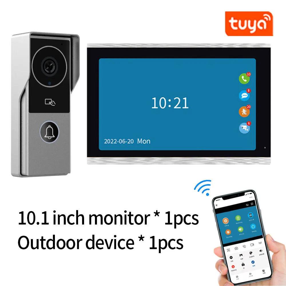 Video Intercom Tuya WiFi 1080P, 7/10" Touch, Unlock, Motion