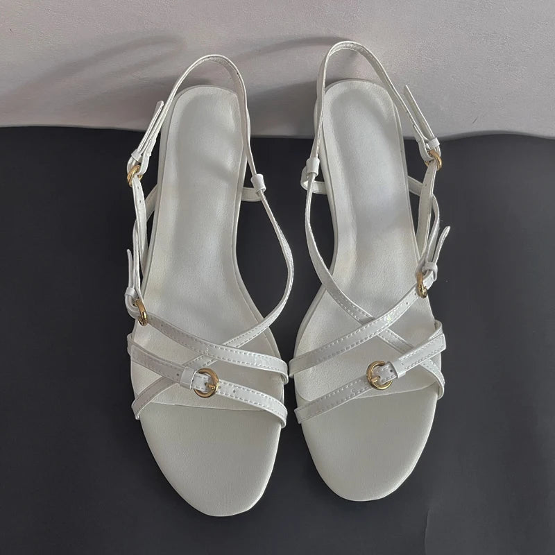 JOZHAMTA x irilook Size 34-43 Women Real Leather Sandals For Women High Heels Shoes Sexy Pointy 2025 Summer Party Wedding Shoes