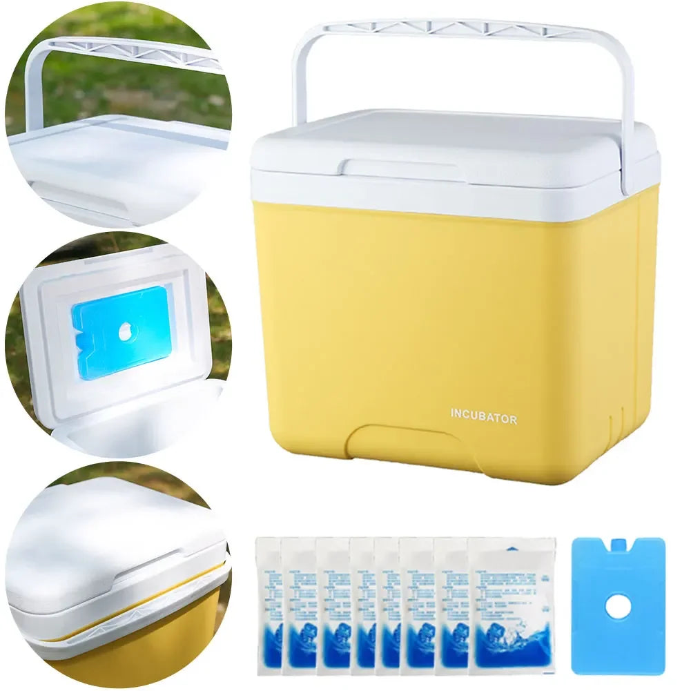 15L Insulated Ice Chest Multipurpose Portable Ice Bucket Outdoor Hard Cooler for Camping Picnic Beach Drink Beverage Fishing