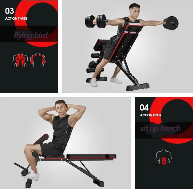 2024 Hot Selling Adjustable Dumbbell Bench with Pulling Rope Home Gym Equipment Weight Bench Roman Chair Multi Sit Up Bench