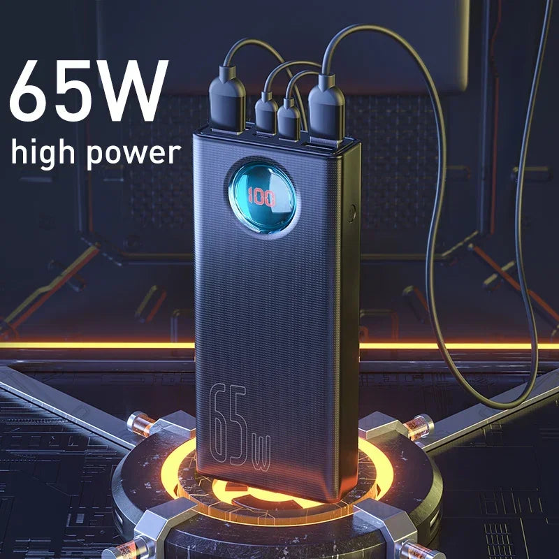 Baseus 65W Power Bank 30000mAh PD Quick Charge FCP SCP Powerbank Portable External Charger For Smartphone Laptop iPhone Tablet