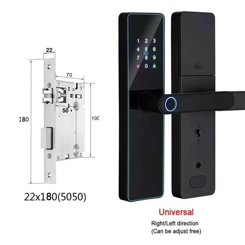 Fingerprint Door Lock | App, Remote, Handle, Card, Code - P12 Hub Europe
