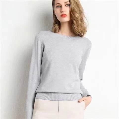 Women's Basic O-Neck Sweater - P12 Hub Europe