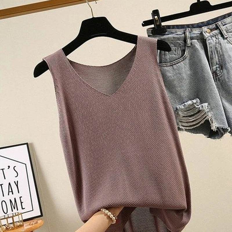 Women's Summer Sleeveless Knit Blouse - P12 Hub Europe
