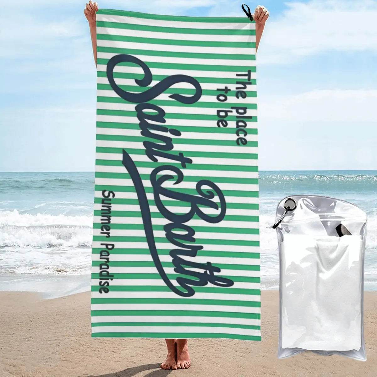 Microfiber Bath Towel S-Saint B-Barth Print Quick Dry Sandless Beach Blanket Soft Comfortable for Men Women Camping Pool Towel - P12 Hub Europe