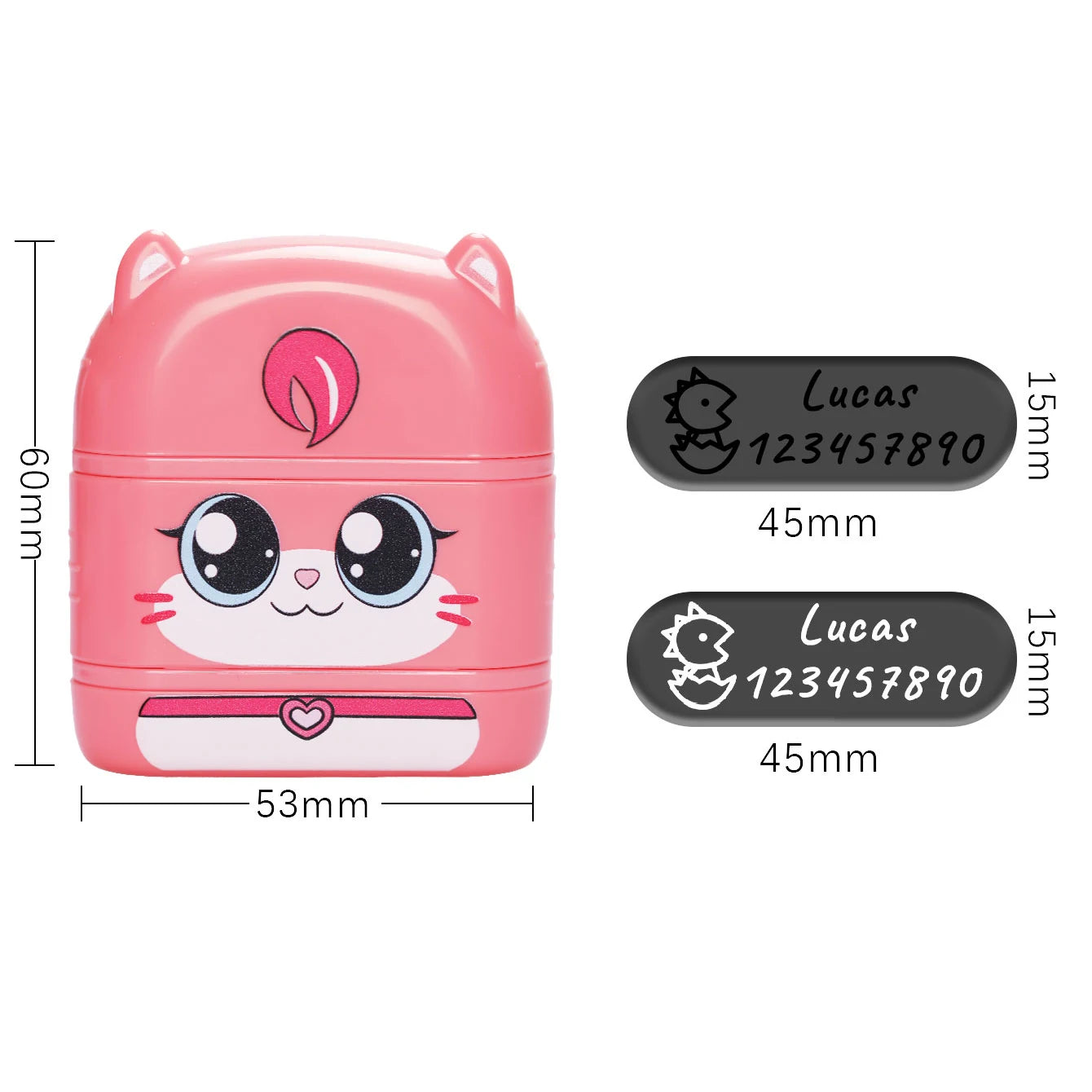 Children's Name Seal Custom Double -layer black and white ink Student's Stamp Kindergarten Clothes Waterproof Name StickerStamp